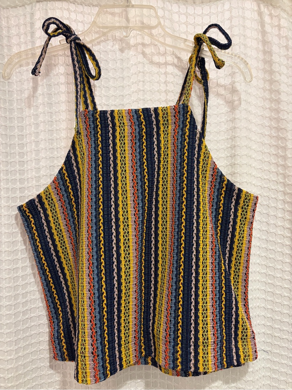 Madewell Multicolor Striped Tie-Shoulder Knit Tank